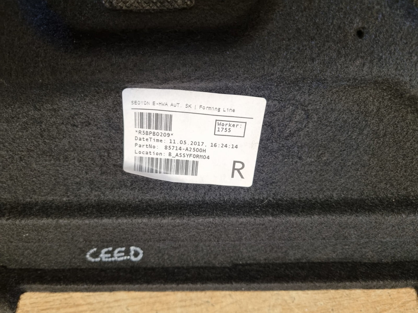 Kia Ceed Jd Estate 2012-2018 Genuine Drivers Rear Boot Cover Liner Compartment 5