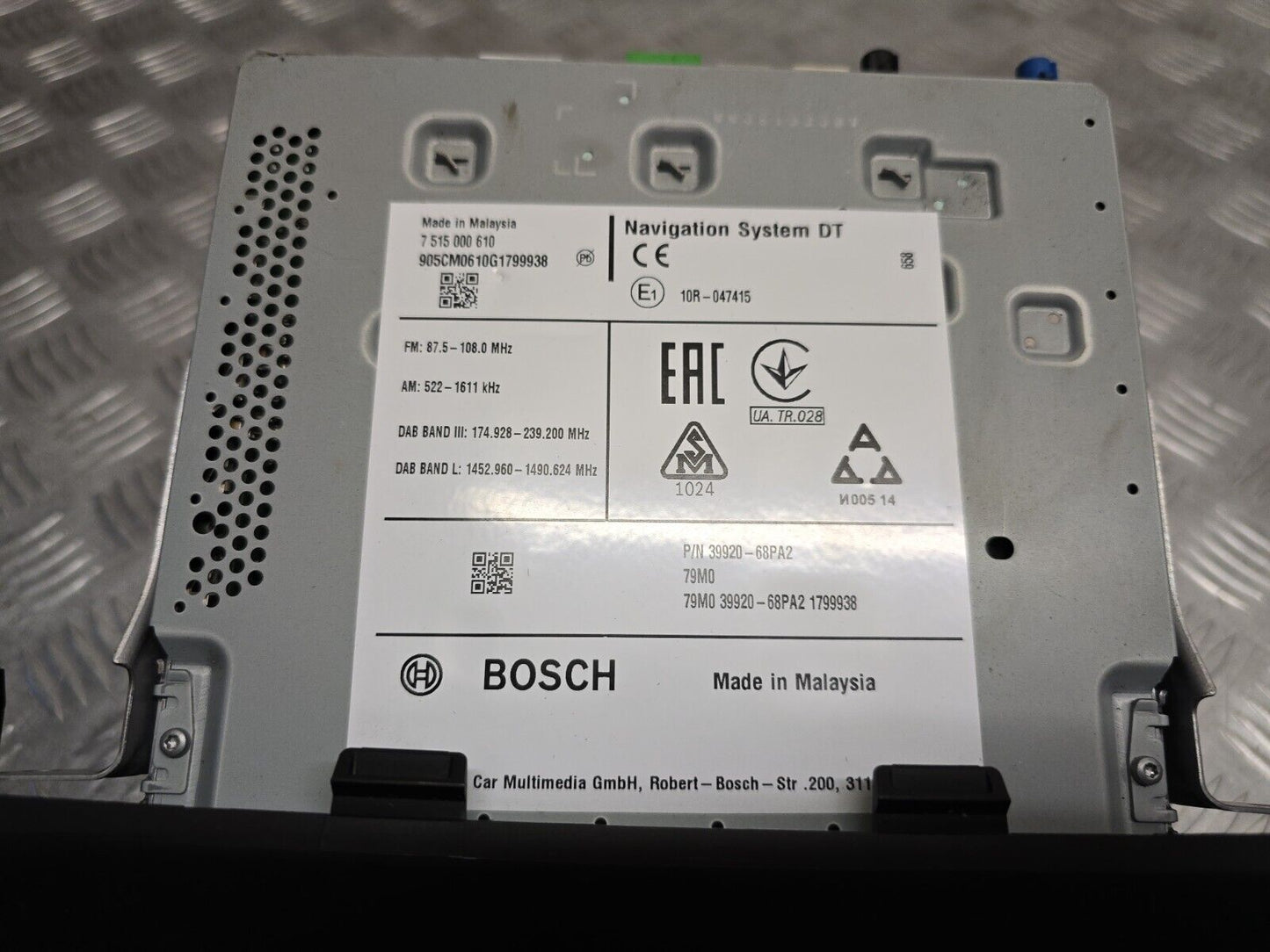 SUZUKI BALENO 2016-2019 GENUINE SAT NAV STEREO MEDIA RADIO HEAD UNIT 39920-68PA2