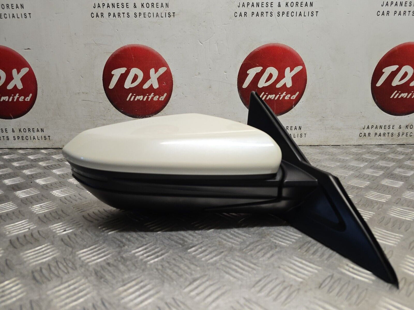 HONDA CIVIC MK10 2017-2022 DRIVERS POWER FOLD BLIND SPOT MIRROR NH788P WHITE