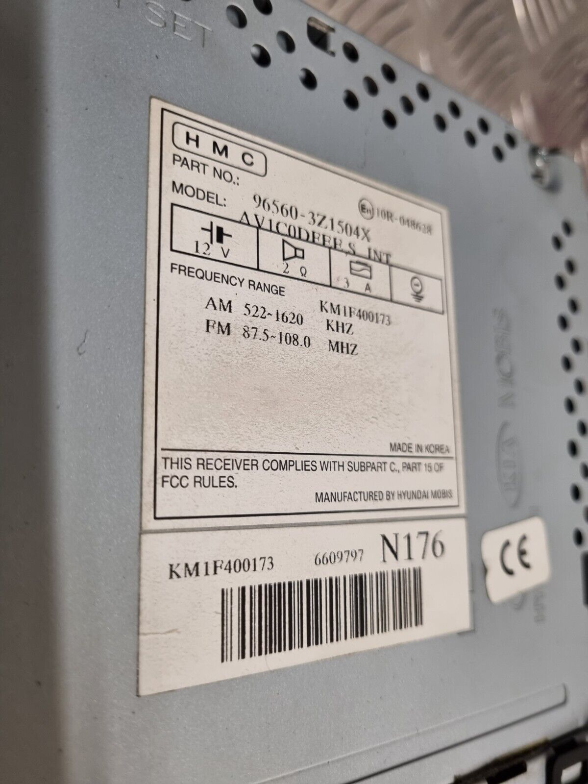 HYUNDAI I40 2015-2019 FACELIFT CD STEREO SAT NAV HEAD UNIT SD CARD 96560-3Z1504X