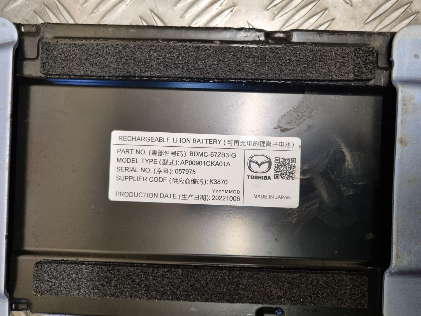 MAZDA CX-30 2019-2023 2.0 PETROL MILD HYBRID GENUINE LI-ION BATTERY BDMC-67ZB3-G