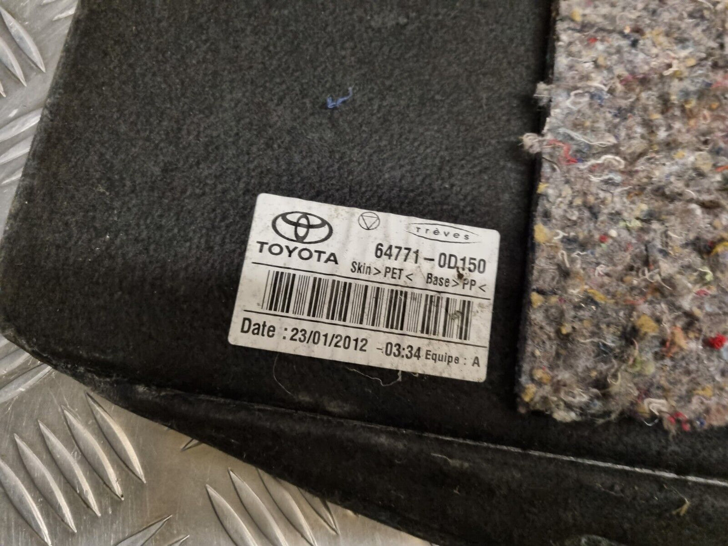 TOYOTA YARIS MK3 2012-2020 BACK BOOT FALSE FLOOR CARPET COVER LINER 64771-0D150