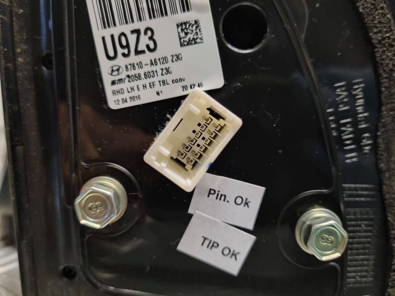 HYUNDAI I30 GD 2012-2018 MK2 PASSENGERS POWER FOLD MIRROR 87610-A6120 GREY Z3G