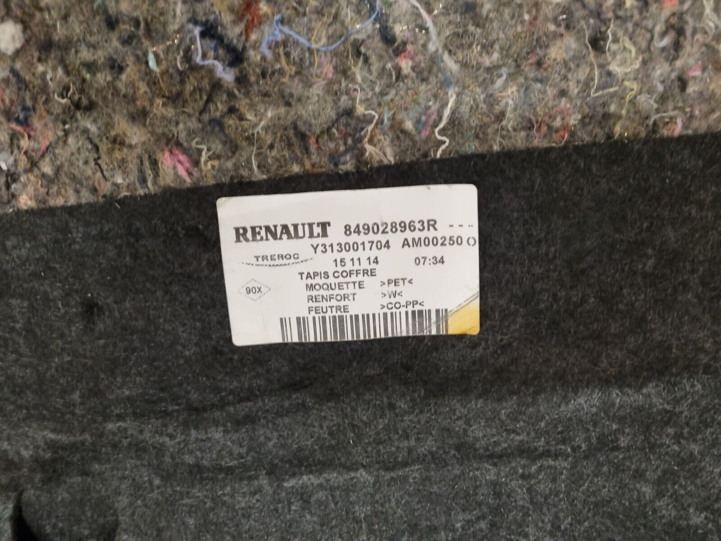 Dacia Sandero Mk2 2013-2021 Genuine Boot Floor Carpet Cover Liner 849028963R 4
