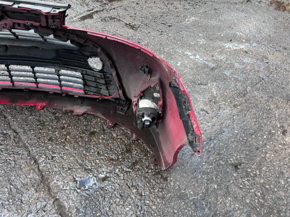 Toyota Yaris XP130 MK3 2014-2017 Genuine Complete Front Bumper 3P0 Super Red - photo 13 of 17