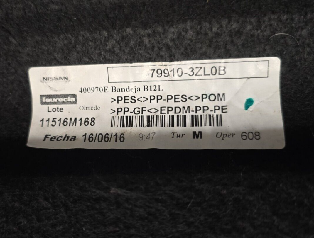 NISSAN PULSAR C13 2014-2018 GENUINE PARCEL SHELF LUGGAGE LAOD COVER 79910-3ZL0B