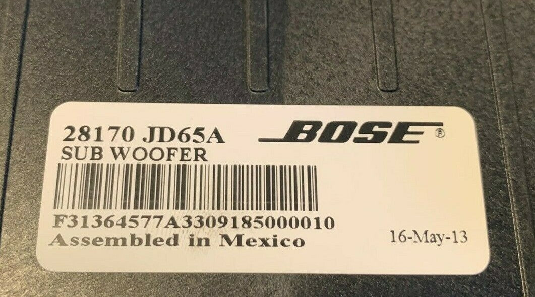 Nissan Qashqai Bose Subwoofer 2010-2013 P/N - 28170 JD65A – TDX