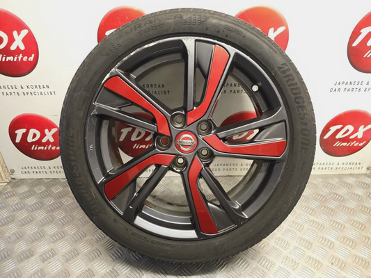 NISSAN JUKE F15 2014-2019 18" RED + GREY ALLOY WHEEL 3.7MM 225/45/18 KE409 1K301