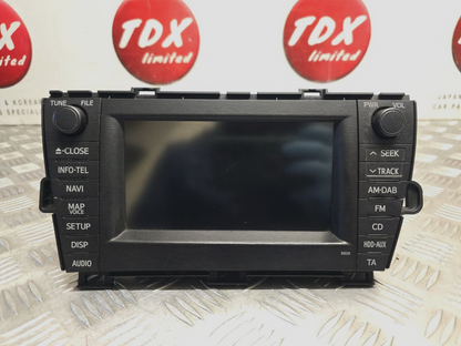 TOYOTA PRIUS MK3 2009-2015 SAT NAV STEREO MEDIA DISPLAY SCREEN UNIT 86120-47410