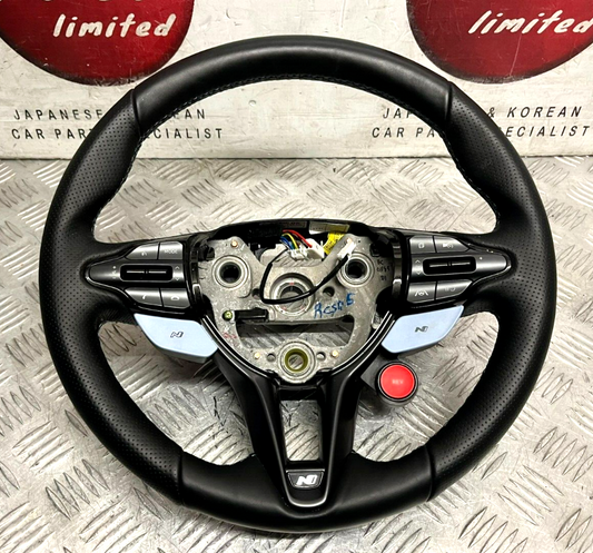 HYUNDAI I20N (BC3) 2020-2023 GENUINE MULTIFUNCTIONAL LEATHER STEERING WHEEL