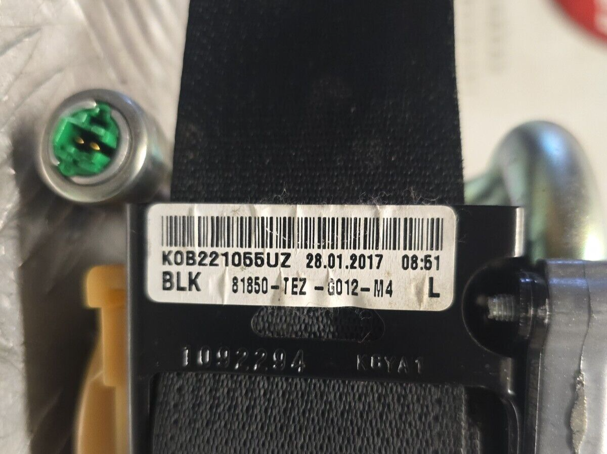 Honda Civic X Mk10 2017-2021 Passengers Side Front Seat Belt 81850-Tez-G012-M4 10