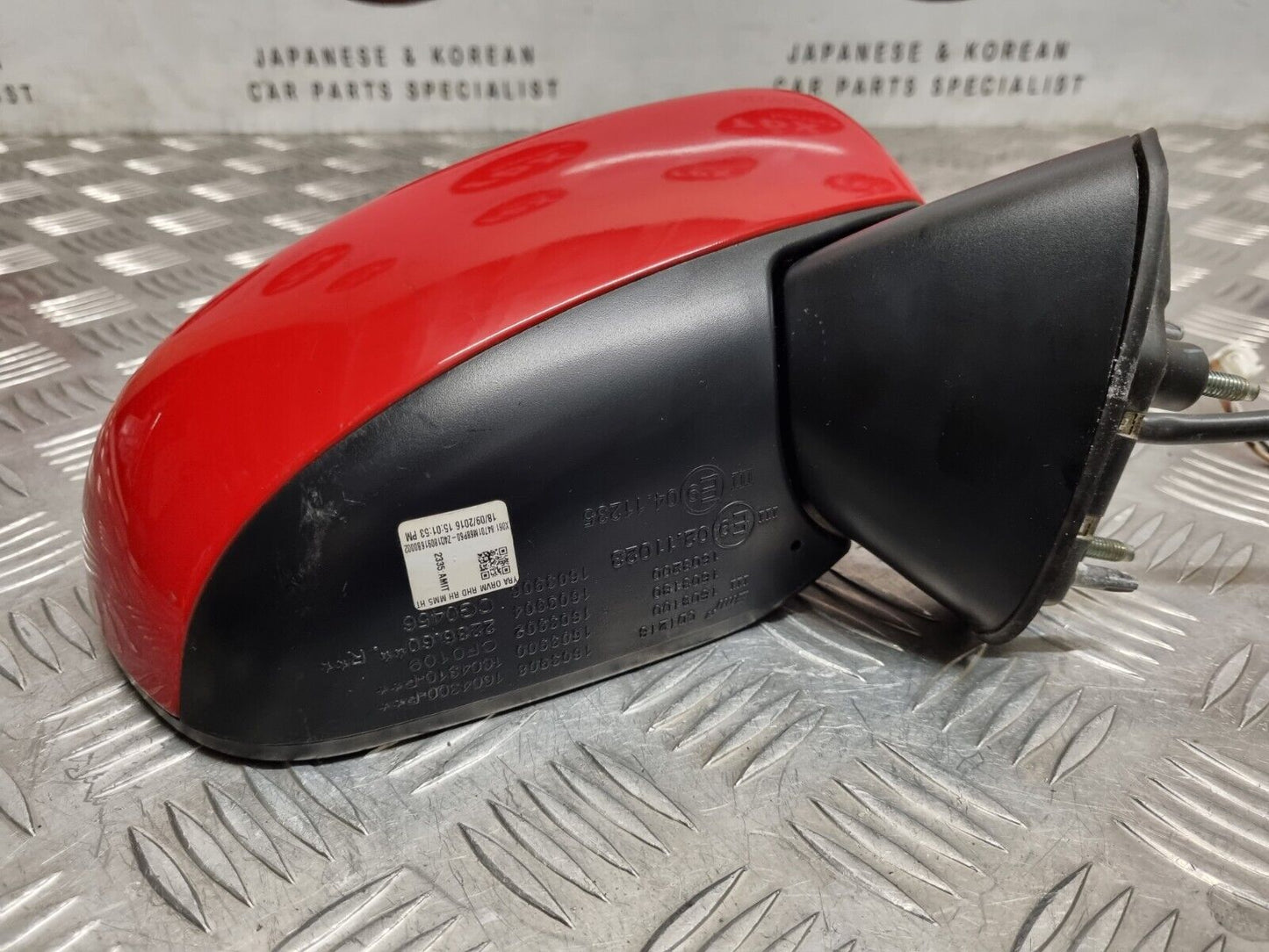 SUZUKI BALENO A1K MK2 2016-2019 GENUINE DRIVERS SIDE HEATED WING MIRROR Z4Q RED