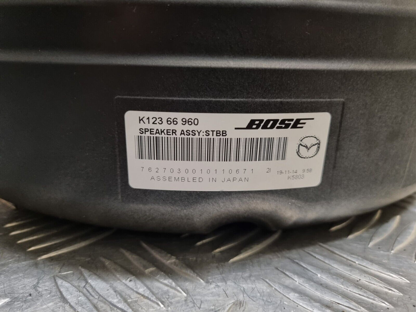 MAZDA 3 (BP) MK4 2019-2023 GENUINE BOSE BOOT SUBWOOFER SPEAKER K12366960