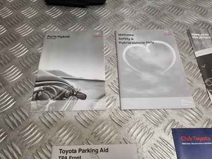 TOYOTA AURIS HYBRID 2010-2012 GENUINE OWNERS MANUAL HANDBOOK PACK WALLET BOOK