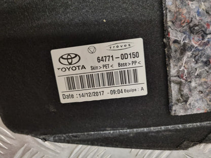 TOYOTA YARIS MK3 2012-2017 BACK BOOT FALSE FLOOR CARPET COVER LINER 64771-0D150