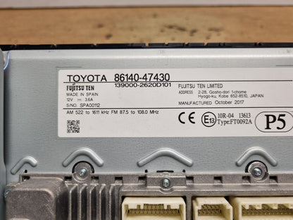 TOYOTA PRIUS MK4 2017-2022 GENUINE TOUCHSCREEN DISPLAY SCREEN UNIT 86140-47430