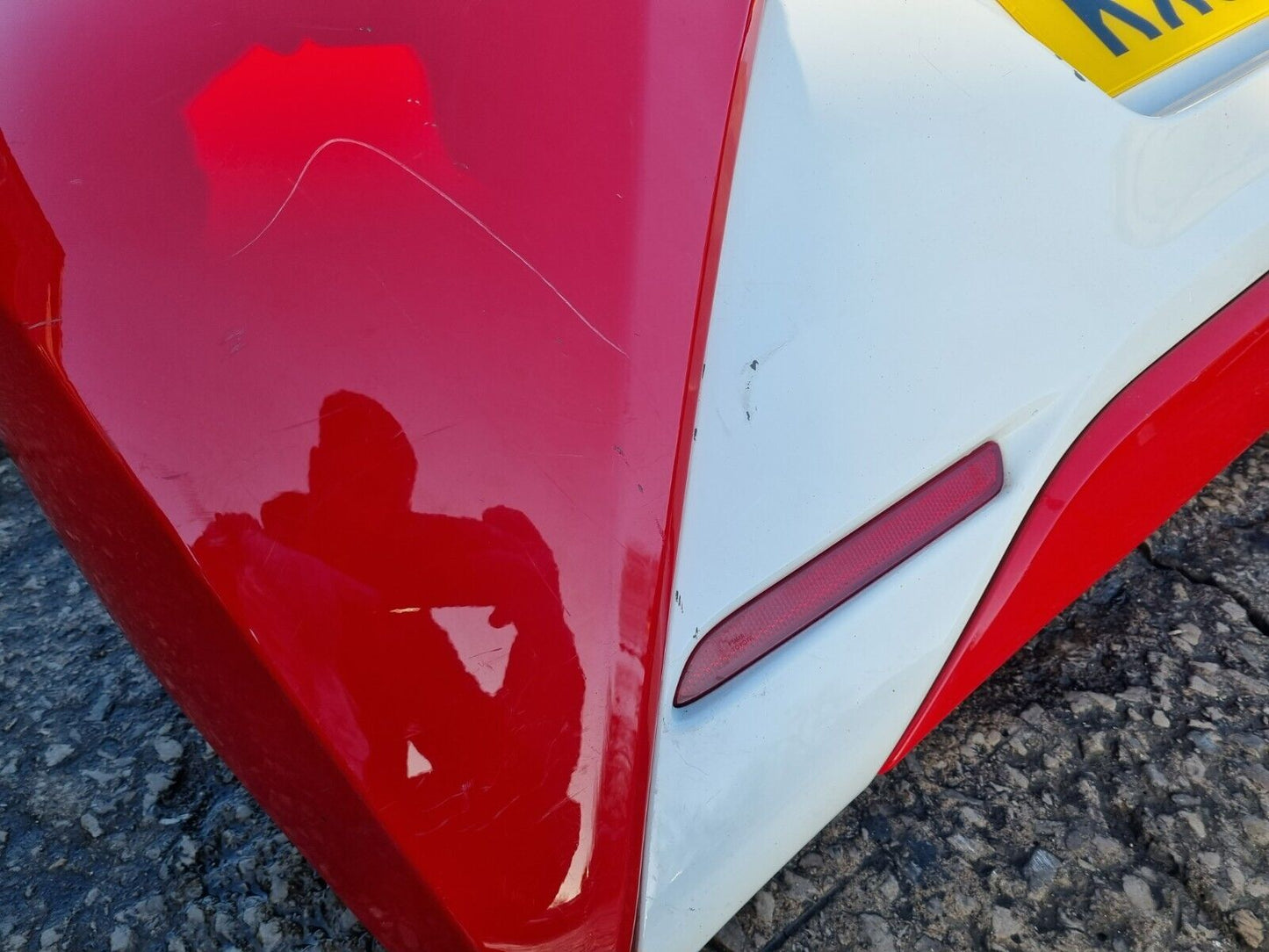 TOYOTA AYGO MK2 2014-2017 PRE-FACELIFT GENUINE REAR BUMPER IN RED AND WHITE