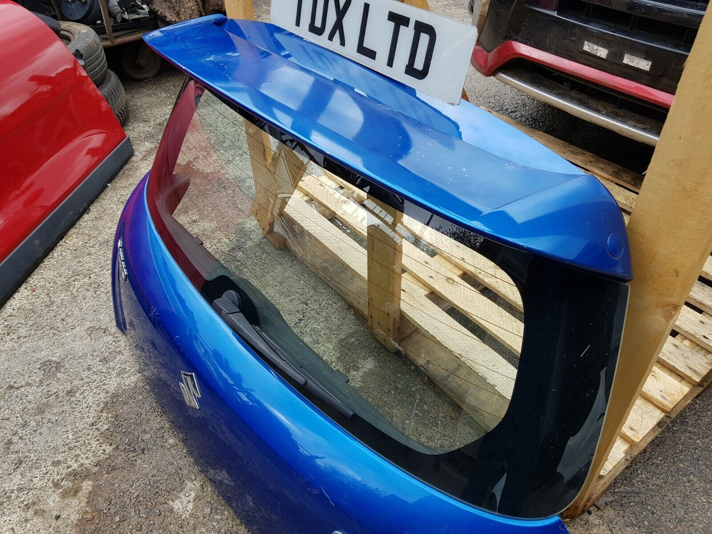 Suzuki Swift SZ2 Boot Lid Tailgate Shell + Glass + Spoiler In Blue 2011-2016