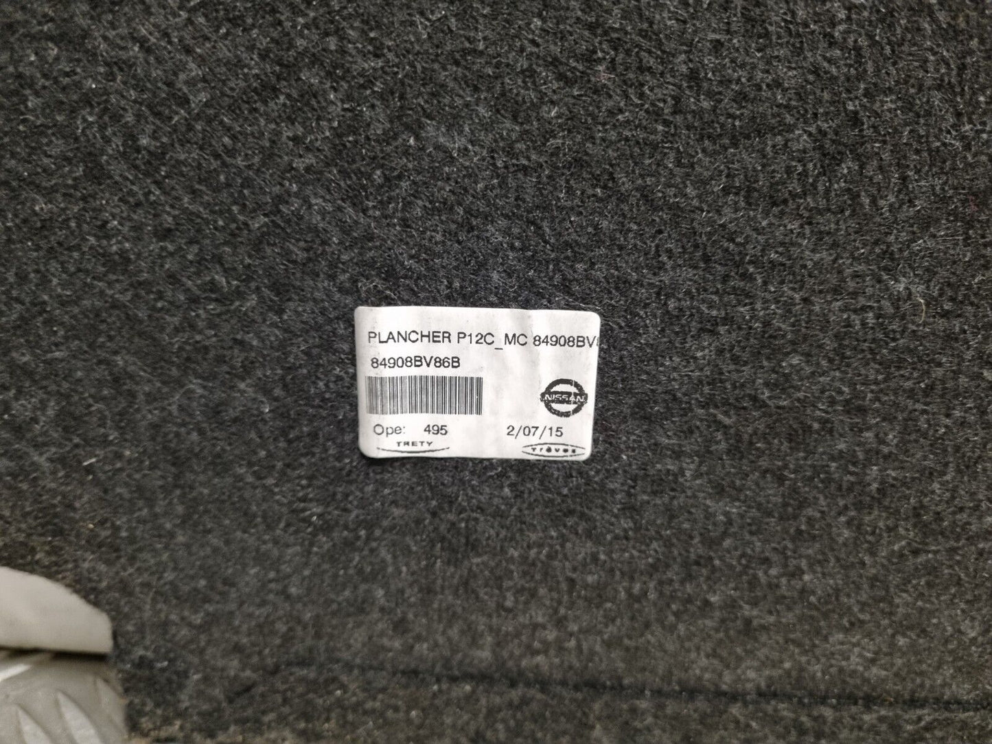 NISSAN JUKE F15 2014-2019 FACELIFT GENUINE HARD BOOT FLOOR CARPET 84908BV86B